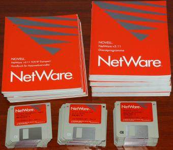 Novell NetWare v.3.11 auf 25 Disketten, inklusive 12 Handbücher 1993