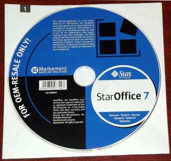SUN StarOffice 7 OEM CD