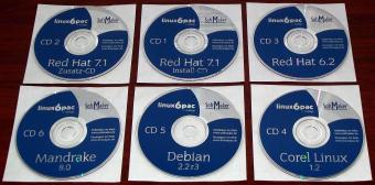 SoftMaker Linux6Pac mit RedHat, Mandrake, Debian 2.2r3 und Corel Linux 1.2 auf 6 CDs