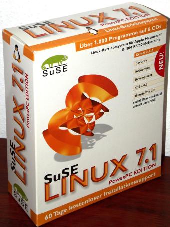 SuSE Linux 7.1 PowerPC Edition - 6CDs PPC & IMB RS6000, Kernel 2.4.2, KDE 2.0.1, Gnome 1.2, 500S. Handbuch