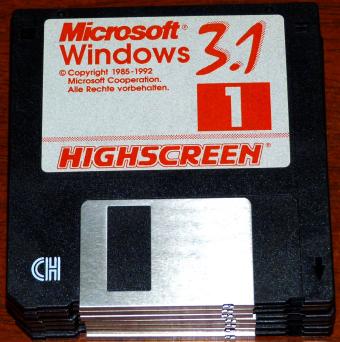 Microsoft Windows 3.1 Vobis Highscreen 7 Disketten 1992