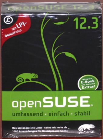openSUSE 12.3 mit LPI BonusPaket inkl. E-Book Linux Essentials 2DVDs 348S. Handbuch OVP 2013