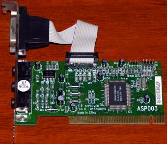 Asound Express PCI ASP003, Avance Logic Inc. ALS4000 FCC-ID: MA5ASOUND 1999