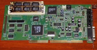 Creative Labs SoundBlaster SB32 PnP (CT3670) AWE32 inkl. 2x 1MB SIMM-RAM Topless Module, Yamaha OPL3 & EMU-8011, IDE-Interface ISA 1996