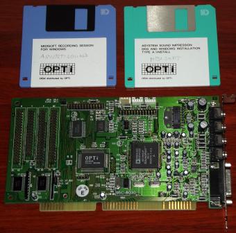 OPTi 95C-0030 Analog Devices, SoundPort AD1845JP, ISA Soundkarte mit IDE CD-ROM Ports 1995