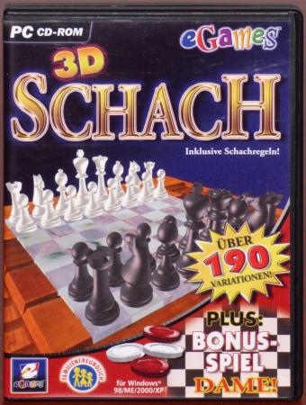 3D Schach über 190 Variationen + Bonus-Spiel Dame eGames 2004
