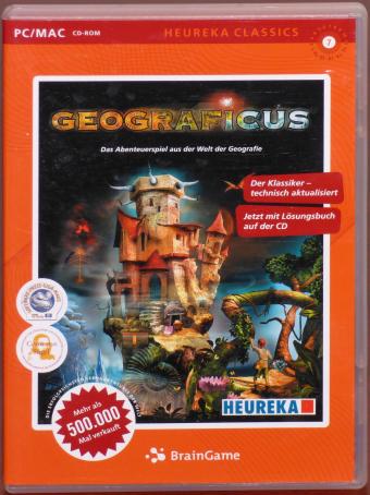 Geograficus Das Abenteuerspiel aus der Welt der Geografie PC/MAC CD-ROM technisch aktualsiert BrainGame/Heureka 2005