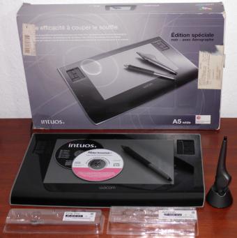 Wacom Intuos 3 A5 Wide Special Edition Model: PTZ-631W USB inkl. Airbrush (ZP-400E-01-A) & Grip Pen (ZP-501E-01A) inkl. Corel Painter Essentials 3 & Software-CD