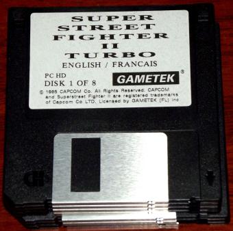 Super Street Fighter II Turbo auf 8 Disketten von Gametek Capcom 1995