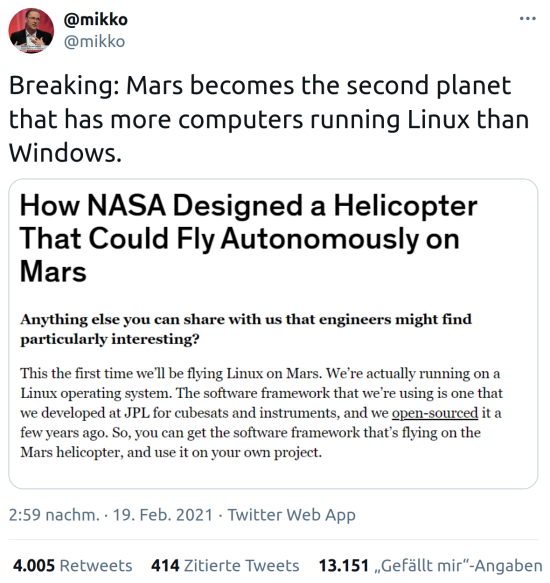 Linux on Mars Linux on Mars